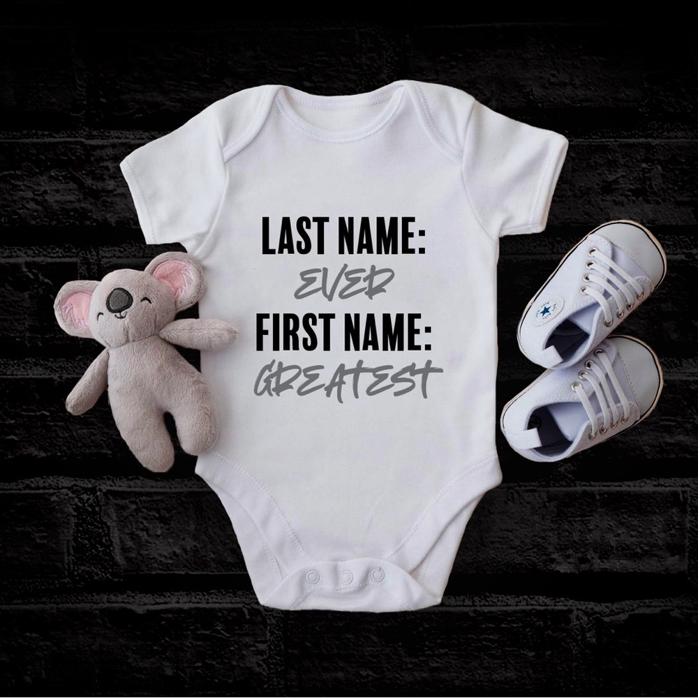Last Name: Ever, First Name: Greatest Drake Streetwear Baby Onesie Bodysuit